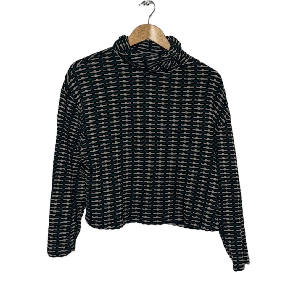 Zara turtleneck top green tan sz Medium